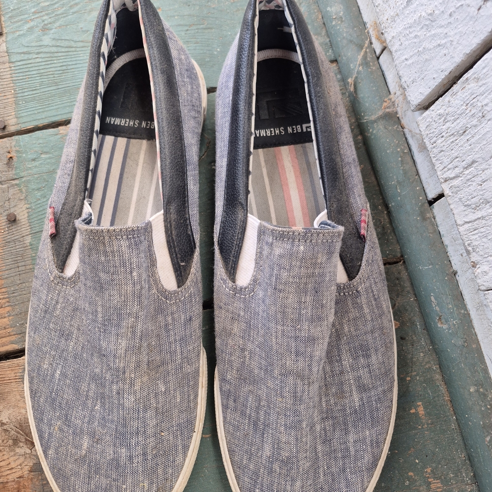 Ben Sherman Blue and White Men's Loafers